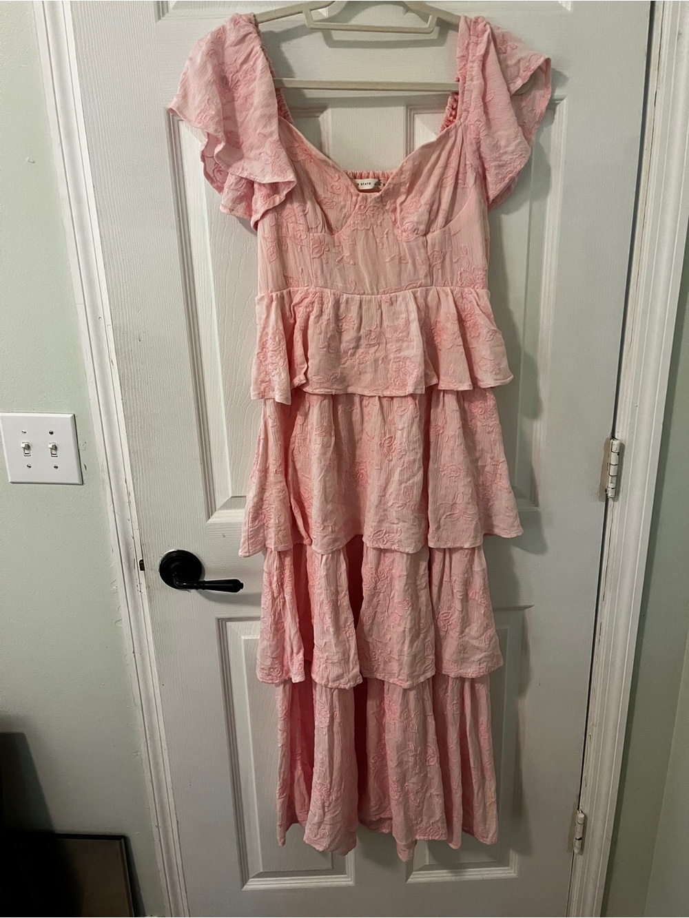 Pink Tiered Ruffle Dress